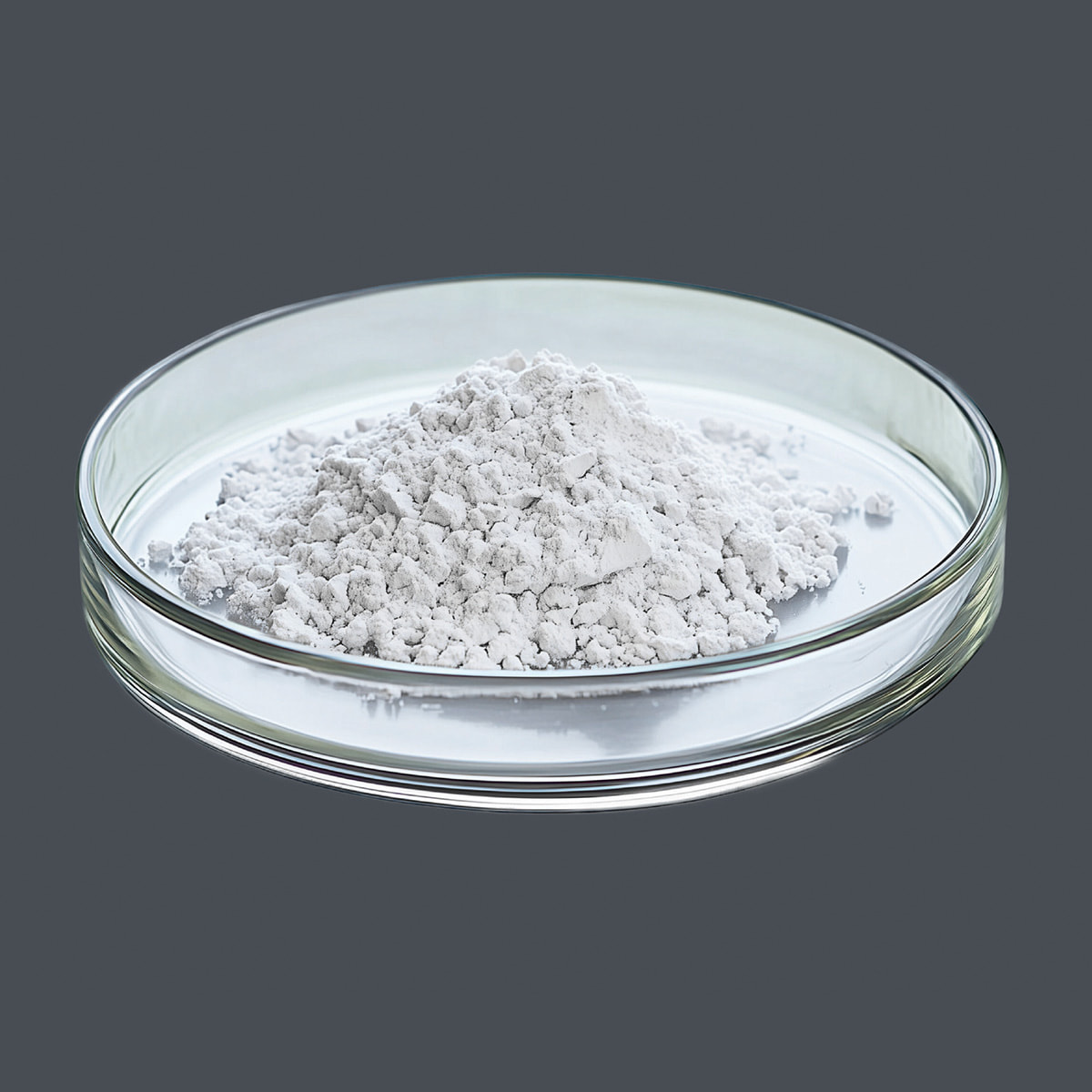 Seltene Erde Gadoliniumoxid auf grauen Hintergrund