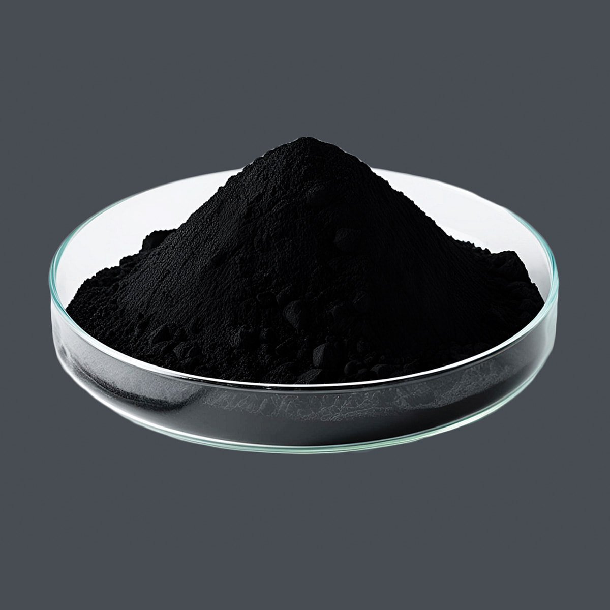 Seltene Erde Praseodymoxid auf grauen Hintergrund