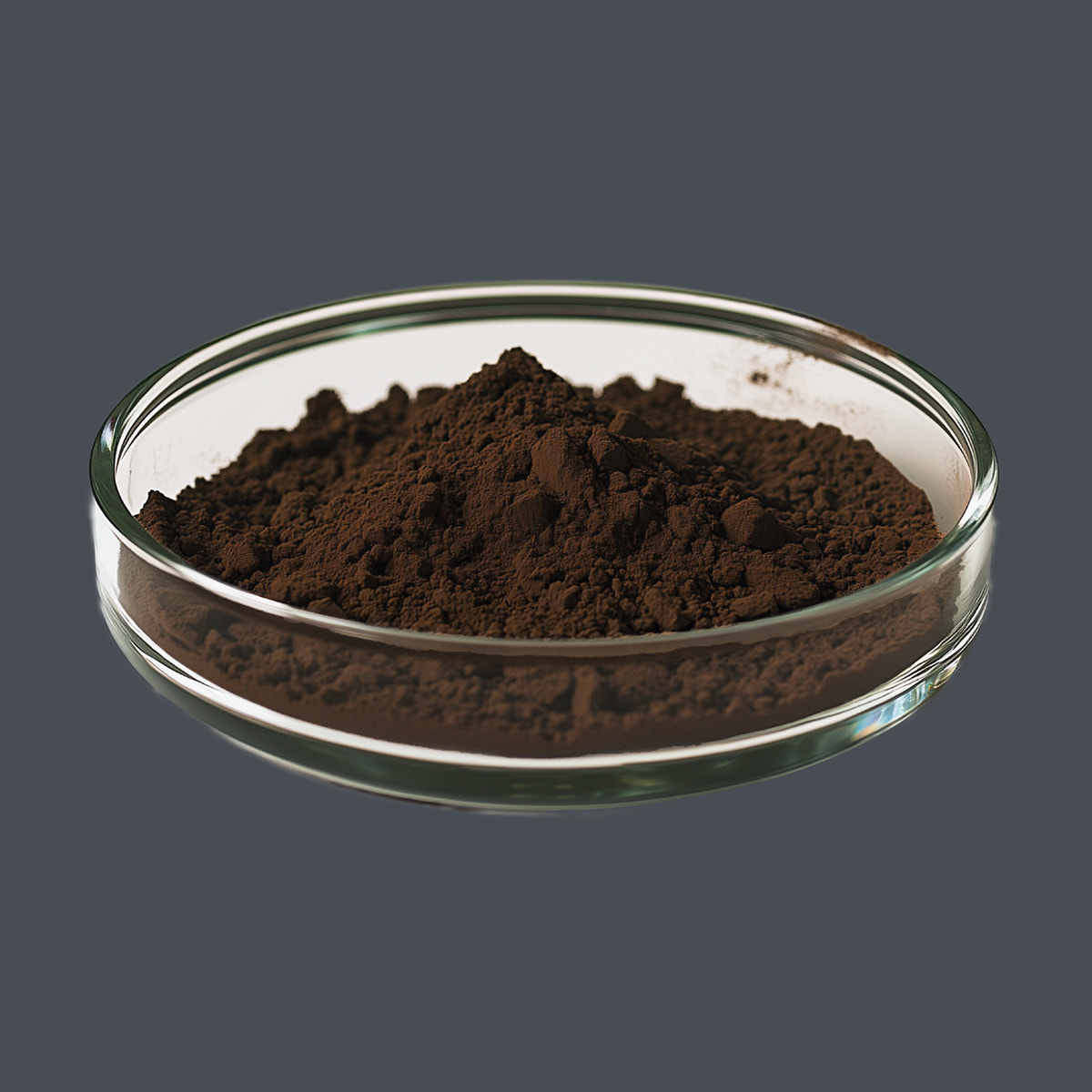 Seltene Erde Terbiumoxid auf grauen Hintergrund